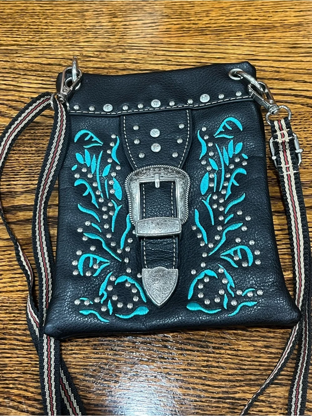 American Bling Western Crossbody Purse - Rodeo Turquoise Festival Country